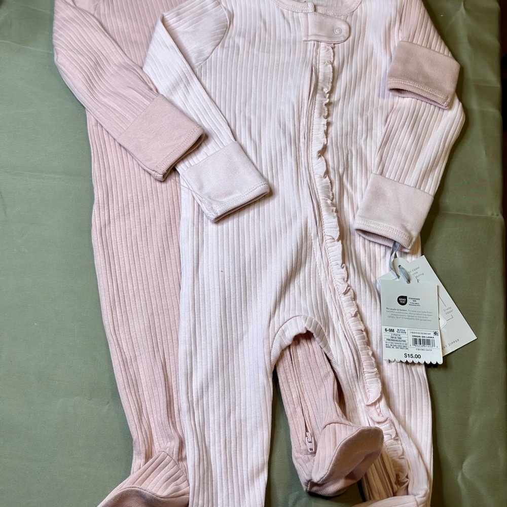Pink Ribbed Kids One Piece - Picture 2 of 2